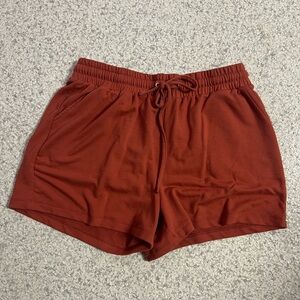 Rae Dunn Brown Athletic Shorts with Elastic Waistband